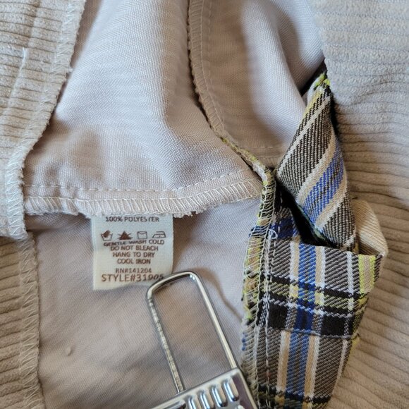 Hem & Thread Corduroy Plaid Pleated Mini Skirt, Sz M, Wrap Mini Skirt, NWT - Picture 4 of 7